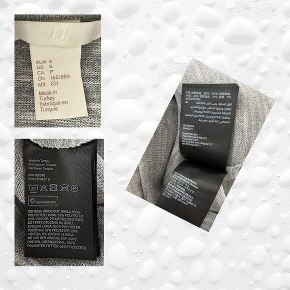 Stunning Metallic Mesh Top – H&M Size S Like New - Picture 7 of 8